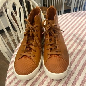 New Mens 10.5 Converse All Star Modern Hi top Brown White Leather 156587C